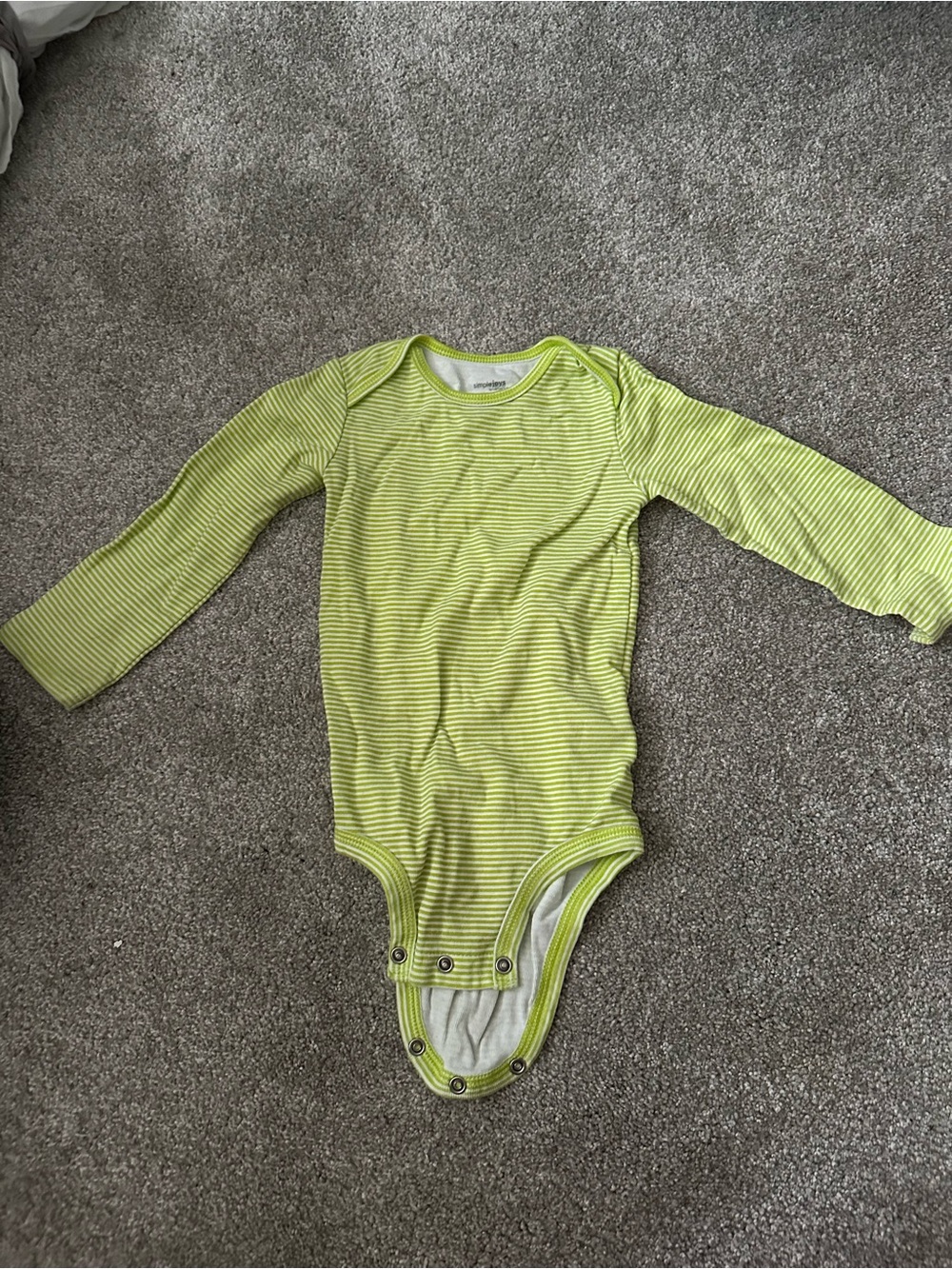 Long Sleeve Lime Green Stripe Baby Bodysuit